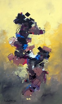 Zohaib Rind, 24 x 42 Inch, Acrylic on Canvas, Calligraphy Painting, AC-ZR-357